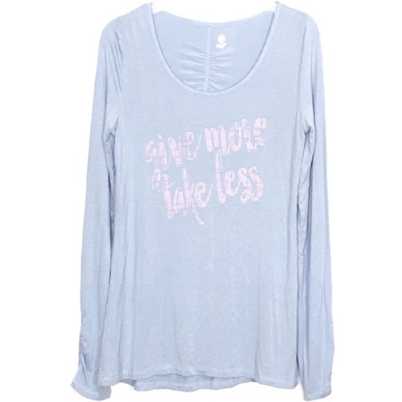 GAIAM Tops - *3/$25* Gaiam “GIVE MORE TAKE LESS” Yoga Tee